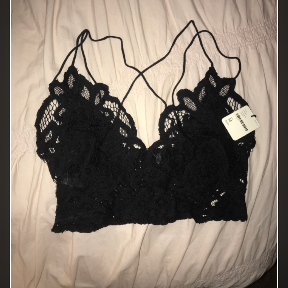 Free People Adella Bralette Black